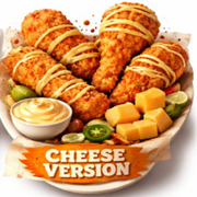 Cheese Strips ( 2 pc ) + Wings ( 2 pc ) + Lollipop ( 1 pc )